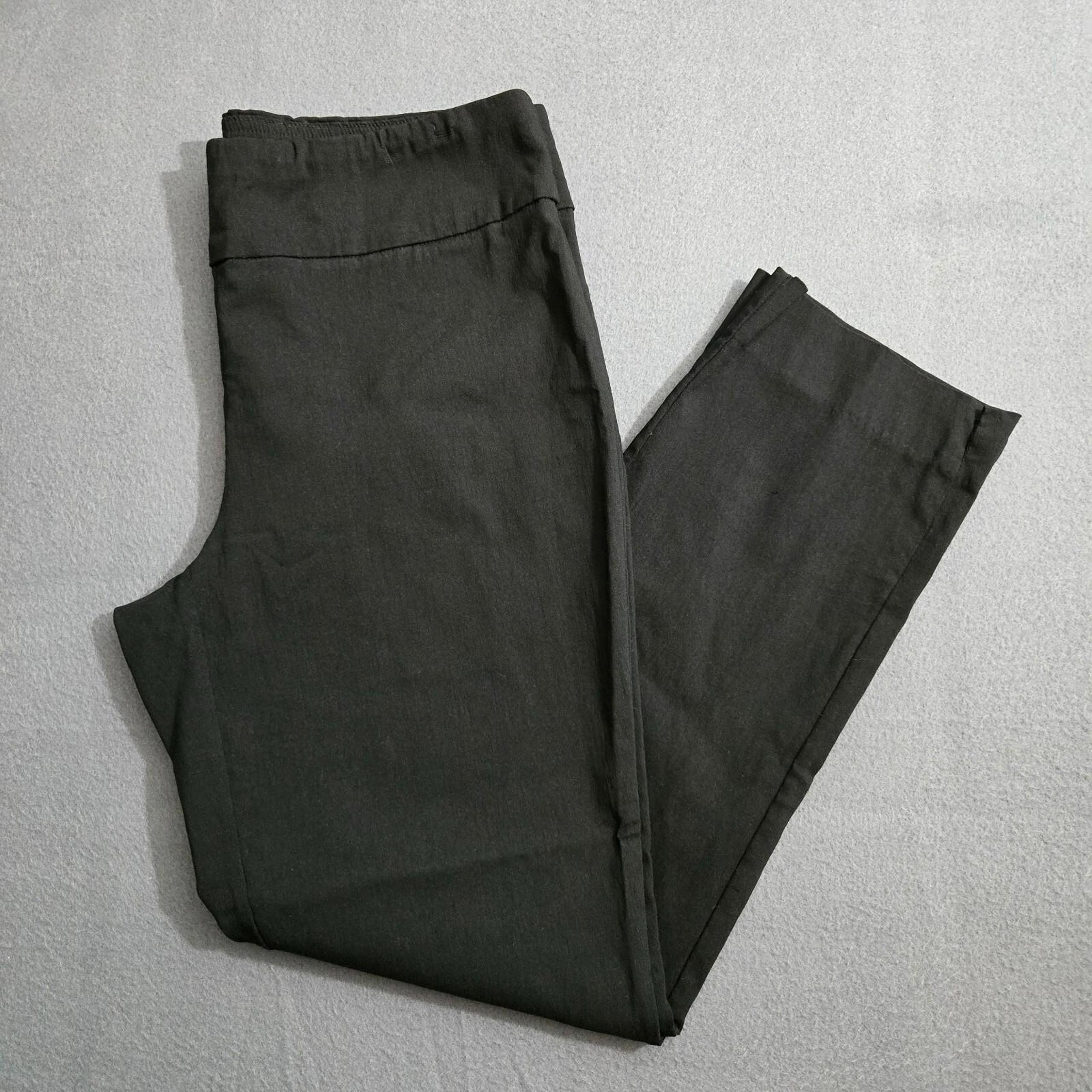Orvis Women 10 Black Pull On Flat Front  Mid Rise Ankle Stretch Pants