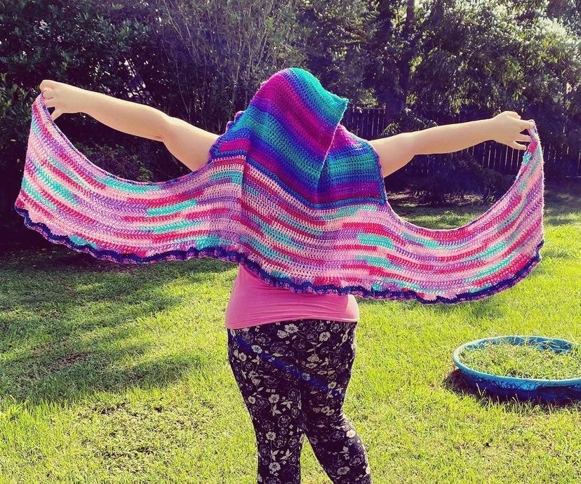 One of a Kind Hooded Shawl