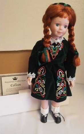 Royalton Collection 18 inch Porcelain Doll COLLEEN Green Dress in Box Girl Play