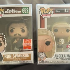Ron Swanson and Angela Martin Limited Edition Funko Pops