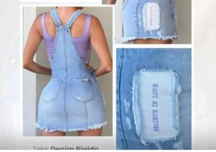 ASI SEA Jeans Colombianos, Fashion Denim Blue jumpsuit skirt SIZE:3,5,7