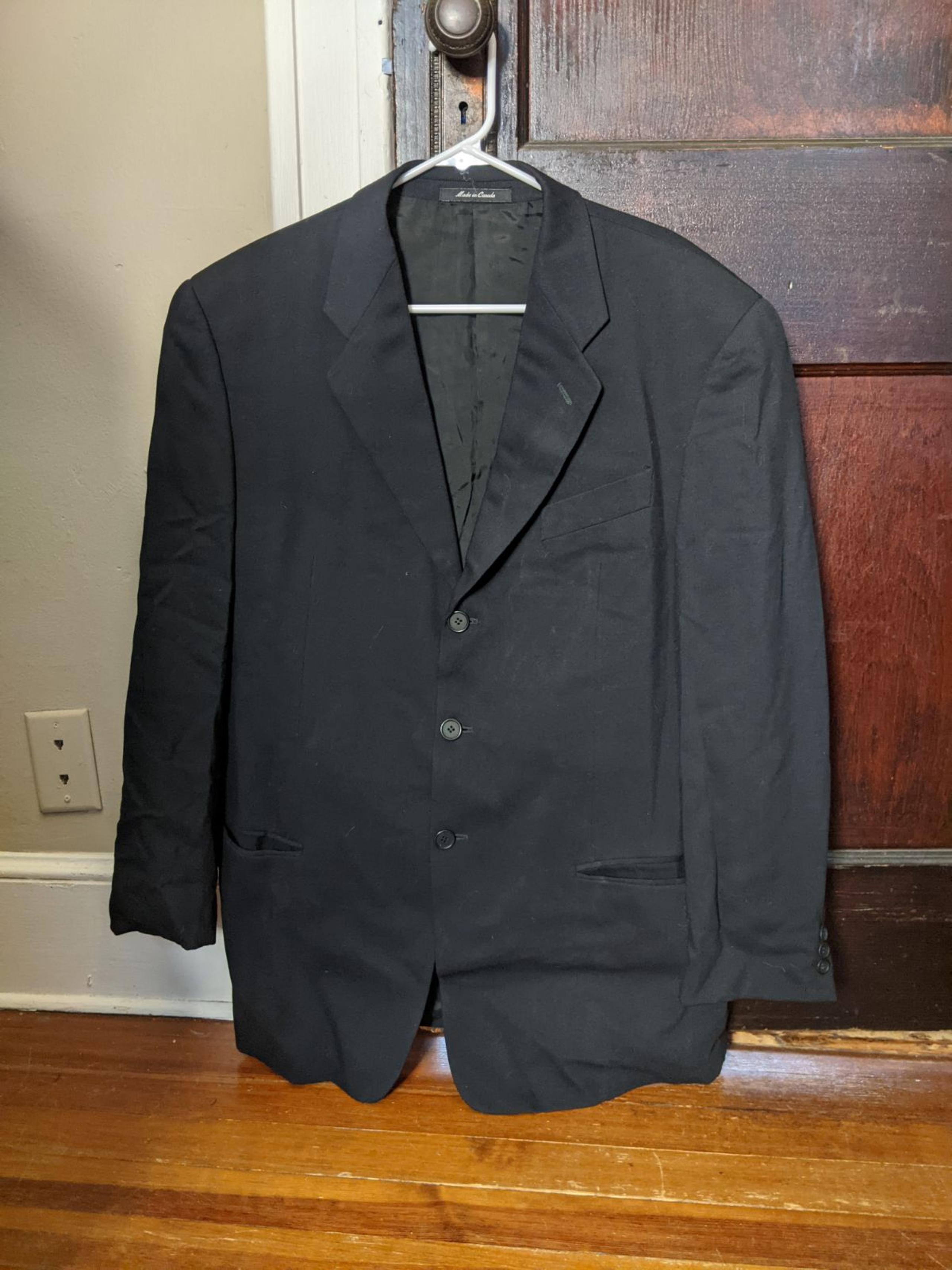 Giorgio Armani black knit wool blazer