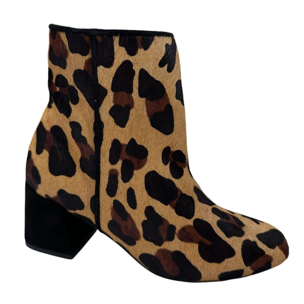 SCHUTZ Mery Leopard-Print Faux Fur Boots NIB Size 5.5 B