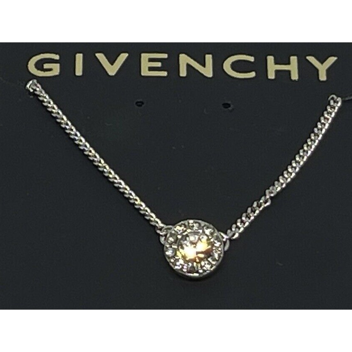 Givenchy Silver Plated Necklace Stunning Luxury Chic Designer Womens Fashion NWT