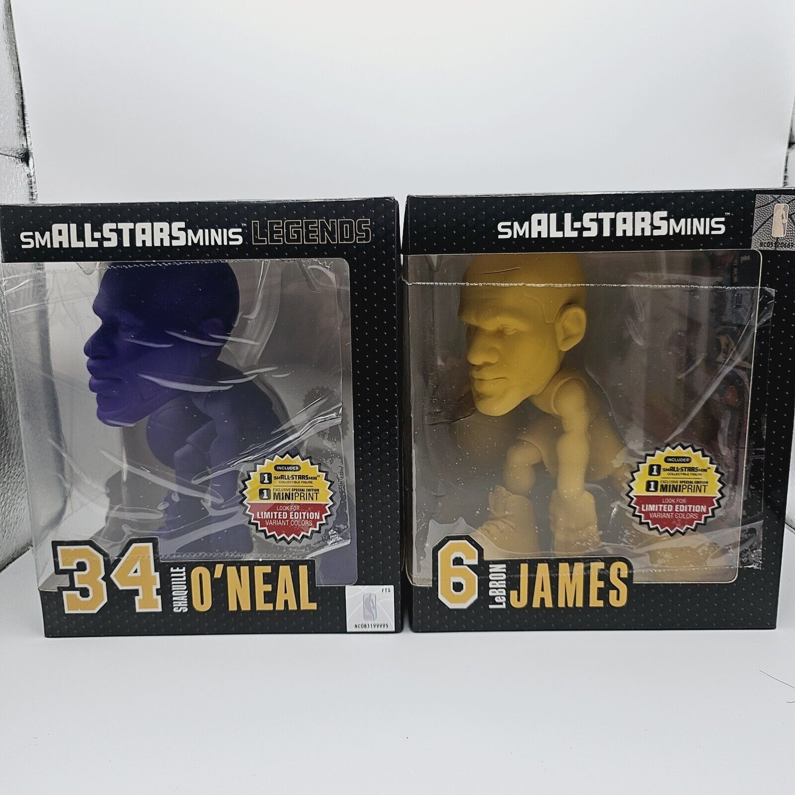 NBA smALL-STARS Shaquille O'Neal & Lebron James Lakers Purple Yellow Variant 2pc