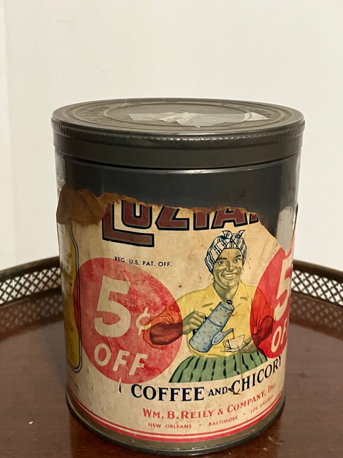 Vintage Luzianne 1938 Coffee Can