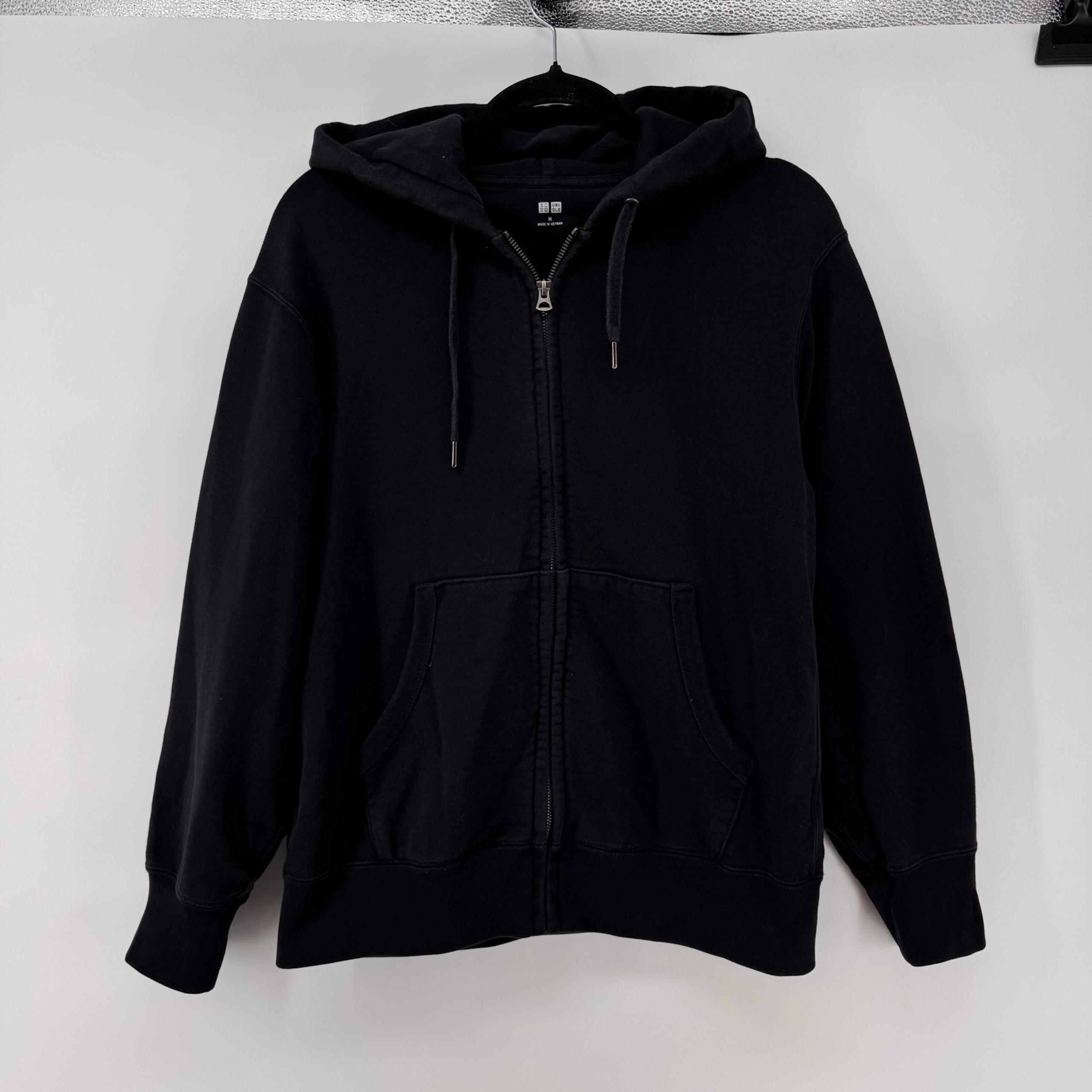 UNIQLO Zip Hoodie Black Medium Oversized
