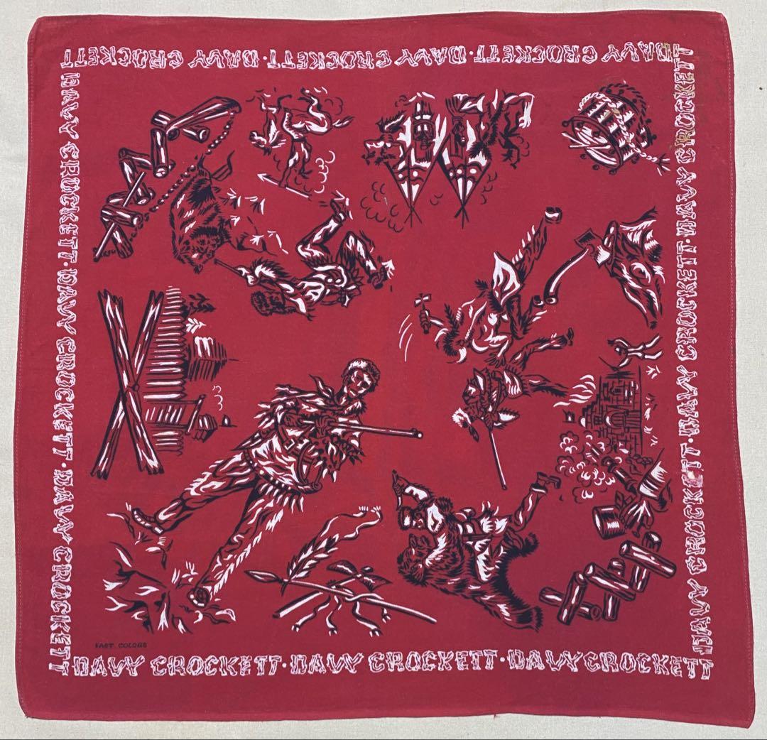 Special‼︎ DAVY CROCKETT Red Vintage Bandana 1132