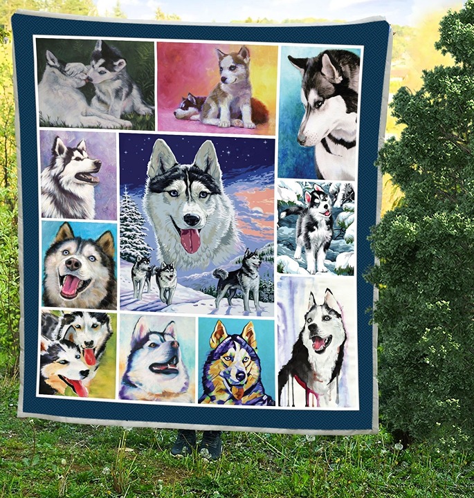 Husky Dog Fleece Blanket