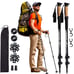 2pcs Durable Telescopic Multifunctional Aluminum Trekking Pole