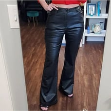 Y2K Vintage Pleather bell Bottoms size 8L