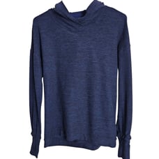 Lululemon Womens Sz 4 Extra Mile Hoodie Heathered Hero Blue Black