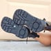 Women's Combat Lace Up Ankle Block Heeled Boots Black Color