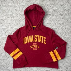 New Sz Med Women’s Colosseum Iowa State Cyclones Cropped Crop Top Hoodie NWOT