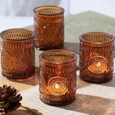 Candle Holder Glass Tea Lights Candle Holders Set of 12