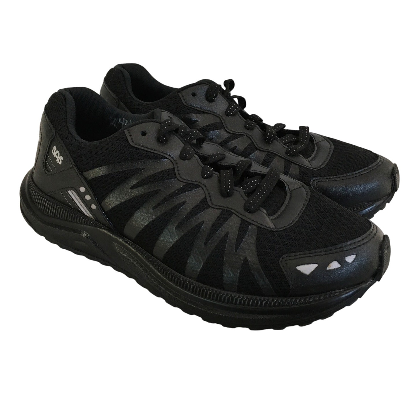 NWOT SAS San Antonio Shoes Black Sneaker Womens 7 B Running Walking Athletic