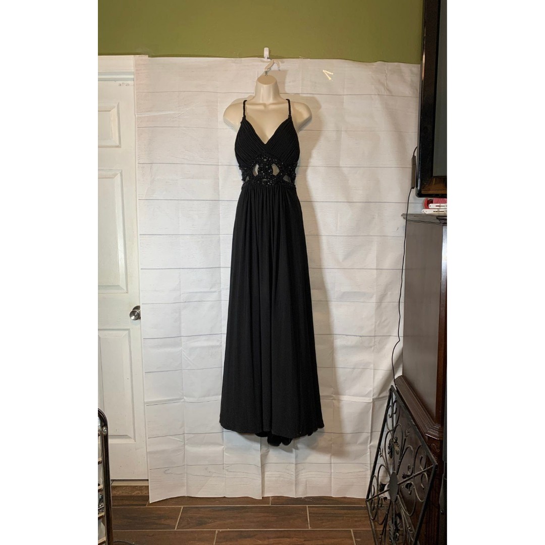 Black Sequin cachet gown Dress