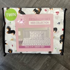 Dachshund VALENTINES Twin Sheet Set