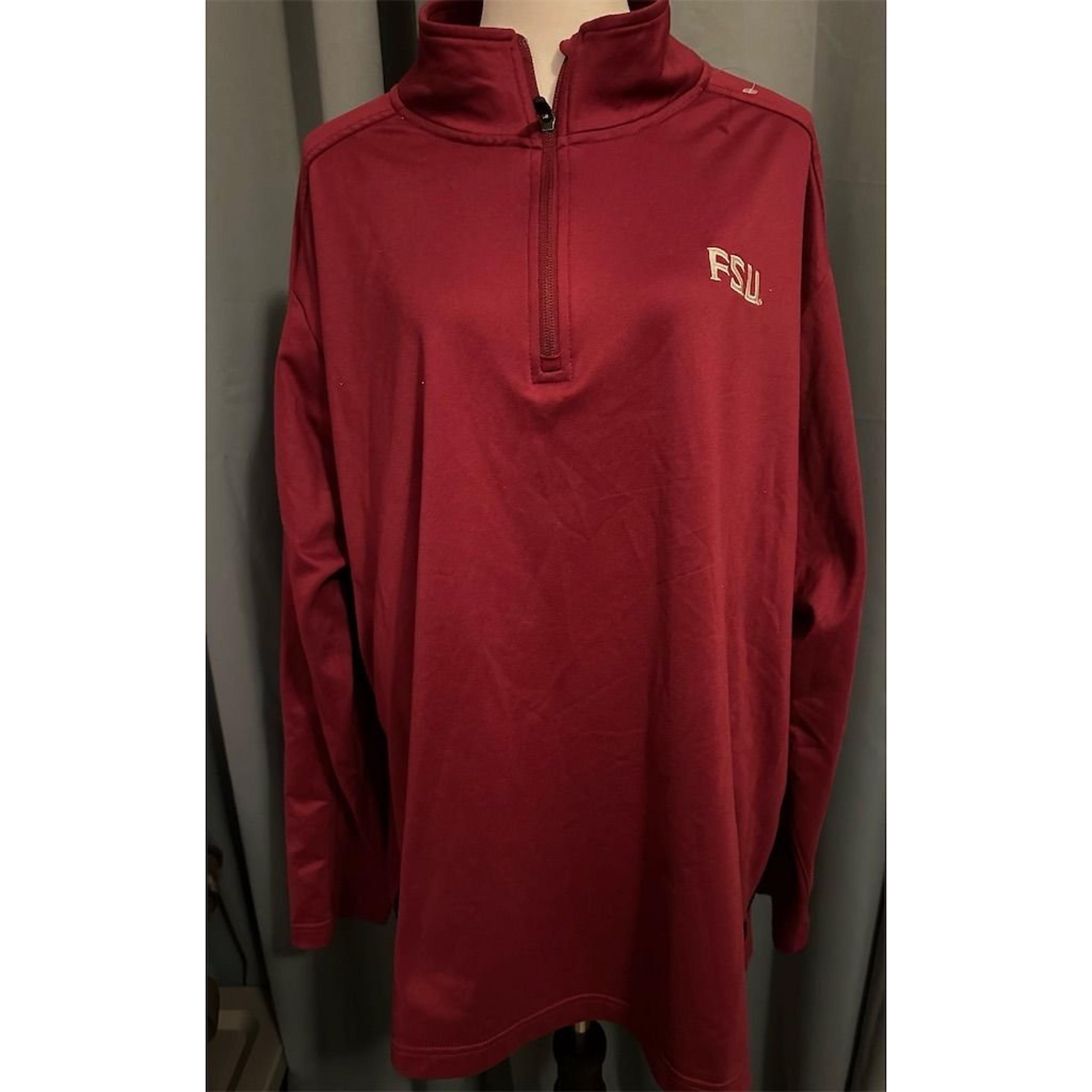Nike Men's Big & Tall 2XL Red FSU Seminoles Dri-FIT Quarter-Zip Pullover Jacket