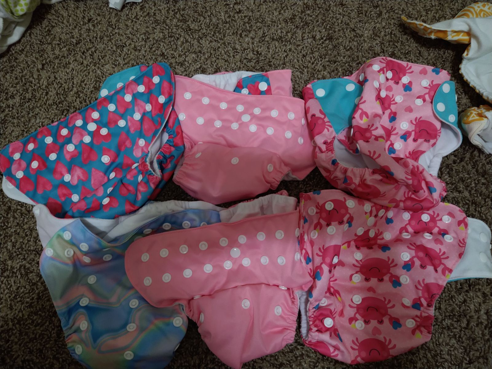 Pink cloth diapers