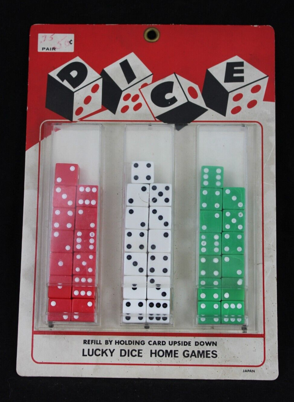 vintage dice lot store wall display LUCKY DICE HOME GAMES craps casino ESTATE