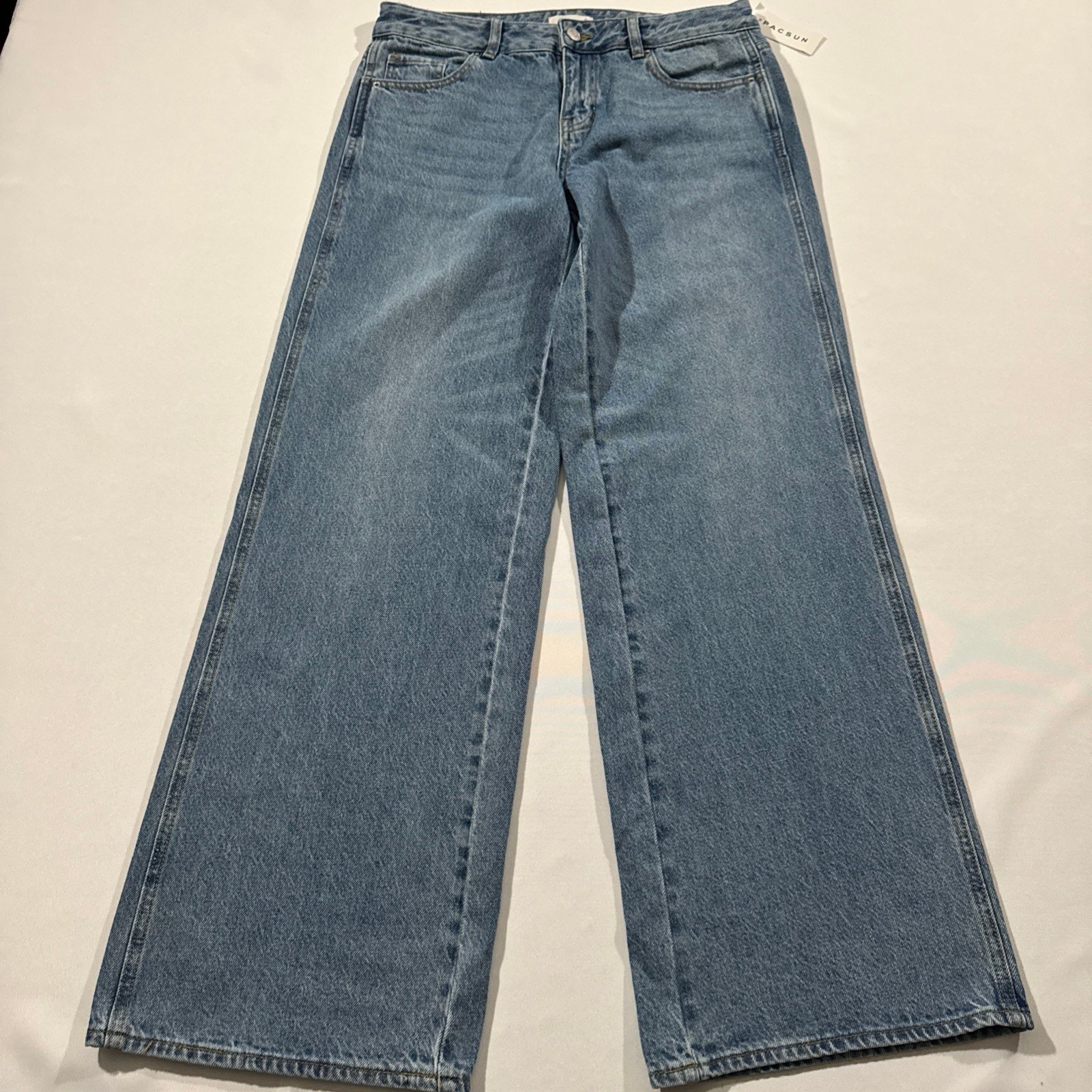 PacSun Baggy Jeans Women’s Sz 27 Low Rise Blue Denim Wide Leg Grunge Stack New