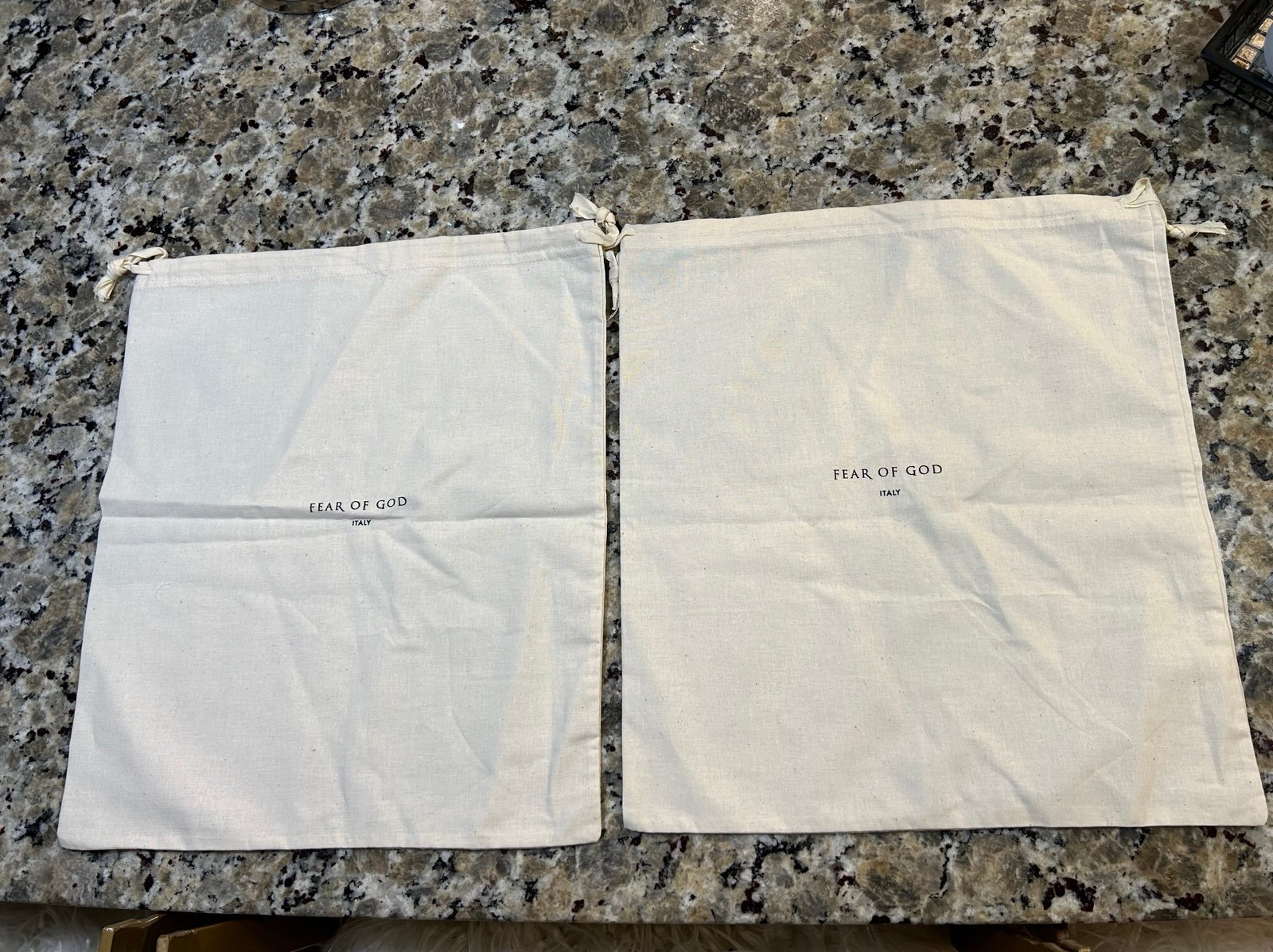 Fear of God Mens Drawstring Dust Bag Cover SET OF 2