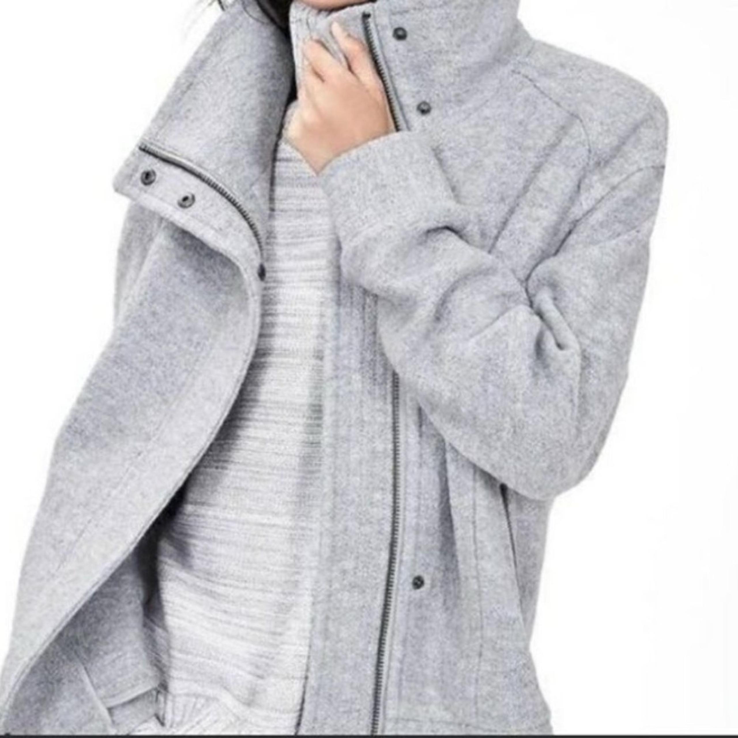 Banana Republic Womens Jacket Gray Wool Cocoon Moto Classic NWT $198 Size XS