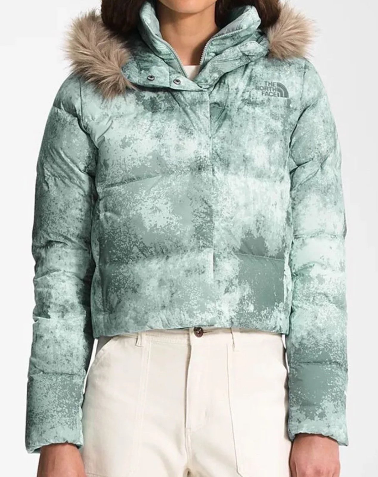 The North Face Women’s Print Dealio Crop Short Jacket Down Winter Jacket Sz L
