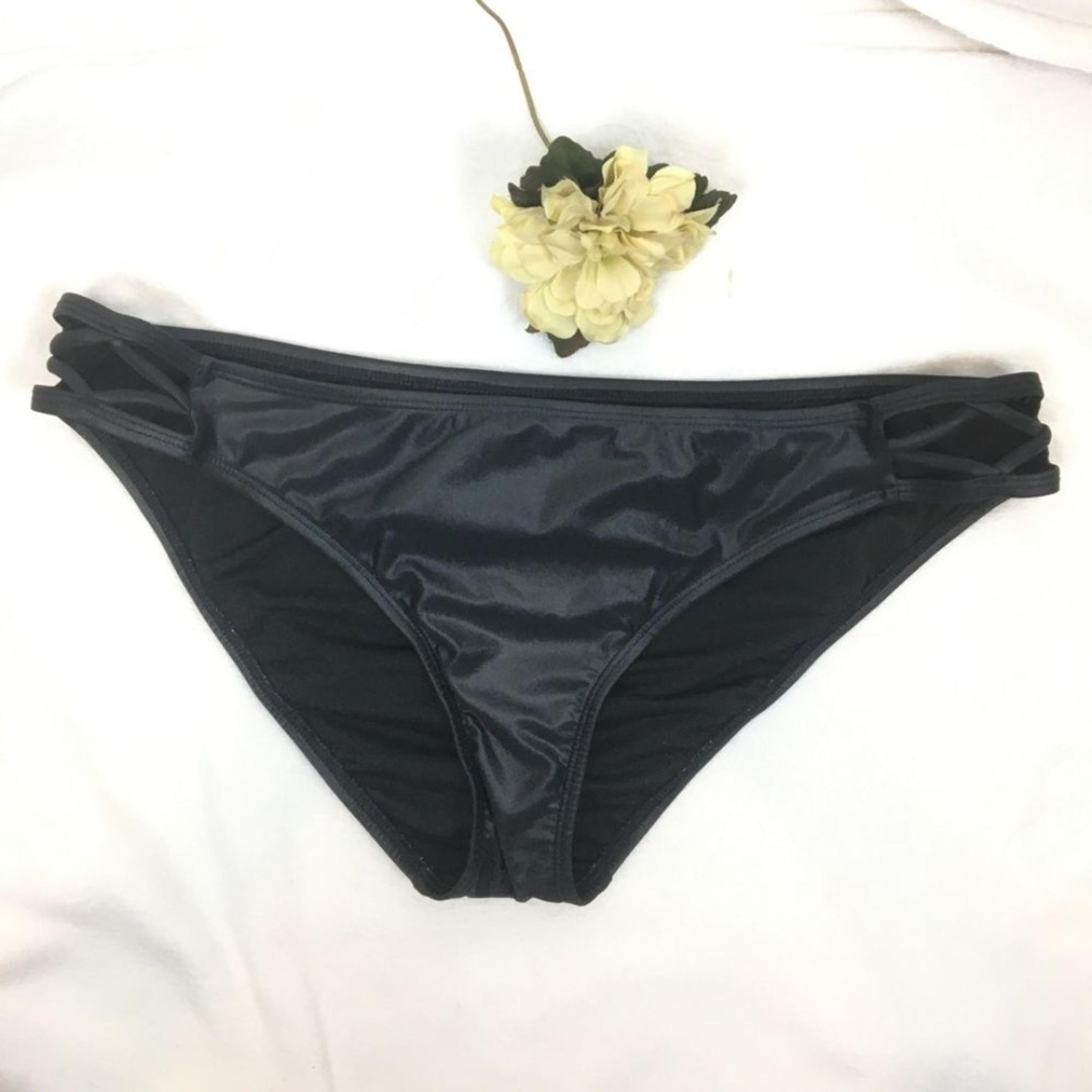 Kenneth Cole Black Shiny Bikini Swim Bottoms XL