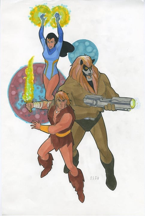 Phil Noto Original Art Thundarr the Barbarian Princess Ariel and Ookla the Mok