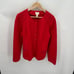 CHICO'S Red Quitled Textured Snap Closure Knit Jacket Blazer // L