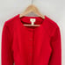 CHICO'S Red Quitled Textured Snap Closure Knit Jacket Blazer // L