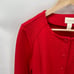 CHICO'S Red Quitled Textured Snap Closure Knit Jacket Blazer // L