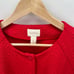 CHICO'S Red Quitled Textured Snap Closure Knit Jacket Blazer // L