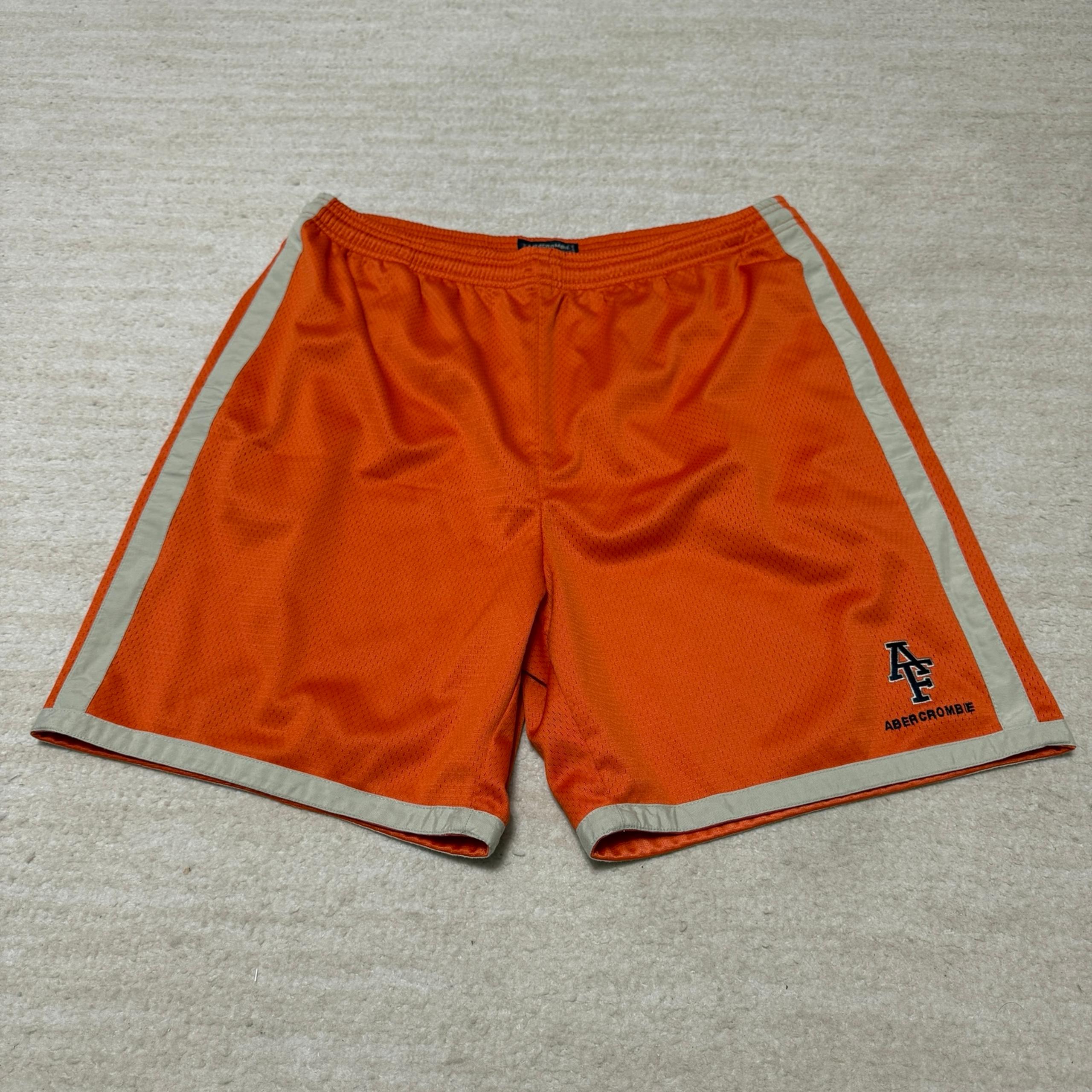 Vintage Y2K Abercrombie & Fitch Athletic Mesh Gym Shorts Orange Men's XL