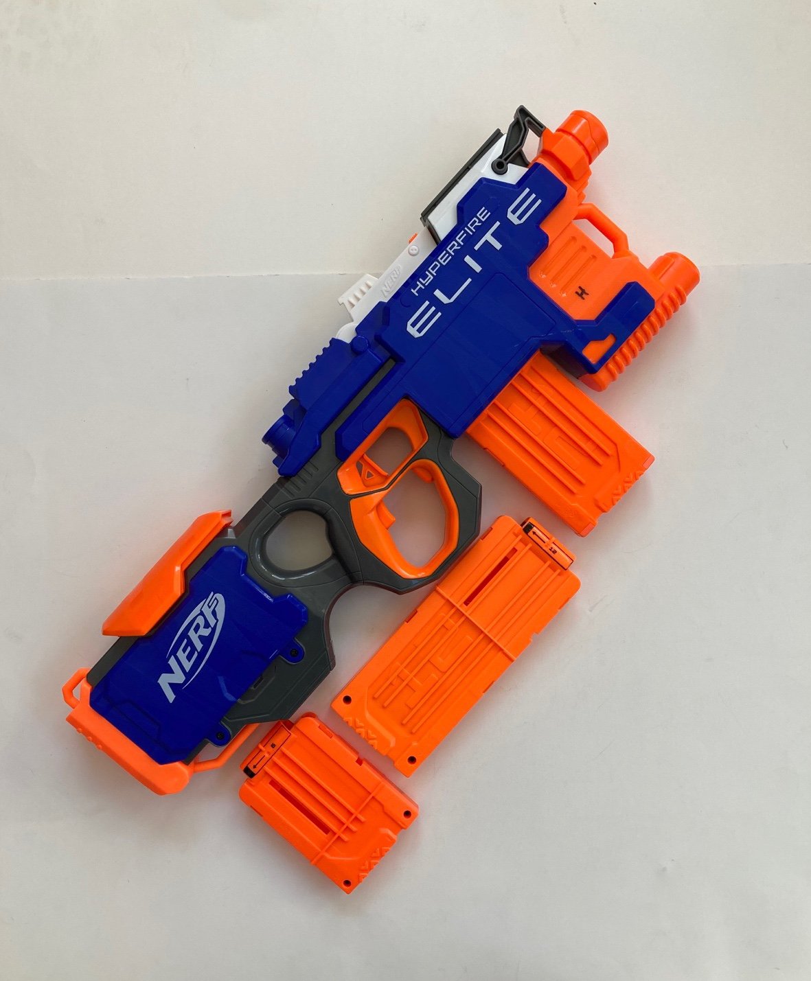 Nerf Hyperfire Elite Toy Nerfgun + 3 Clips Tested Working