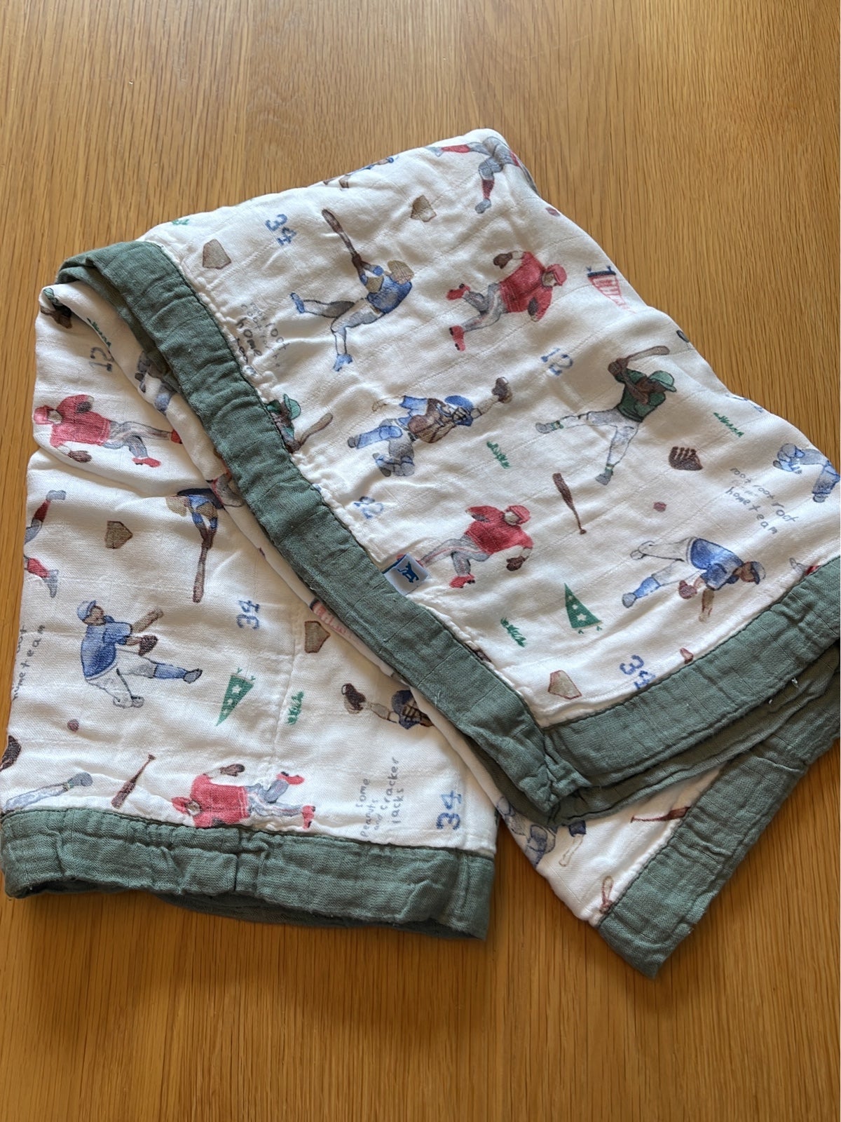 Little Unicorn Baseball Muslin Blanket