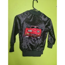 Vintage 1980s Hot Wheels Satin Jacket Made In USA Black Mattel Rare Corvette