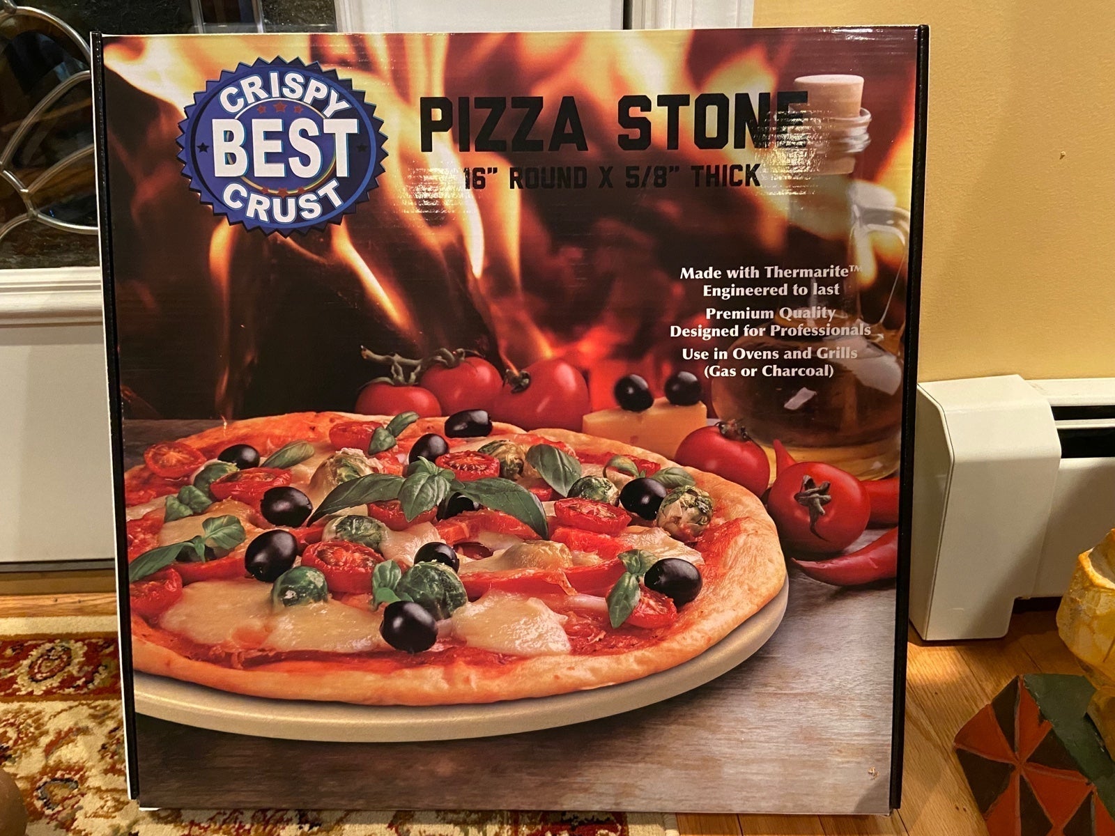 16 Cast Elegance Pizza Stone Durable Thermal Shock Resistant