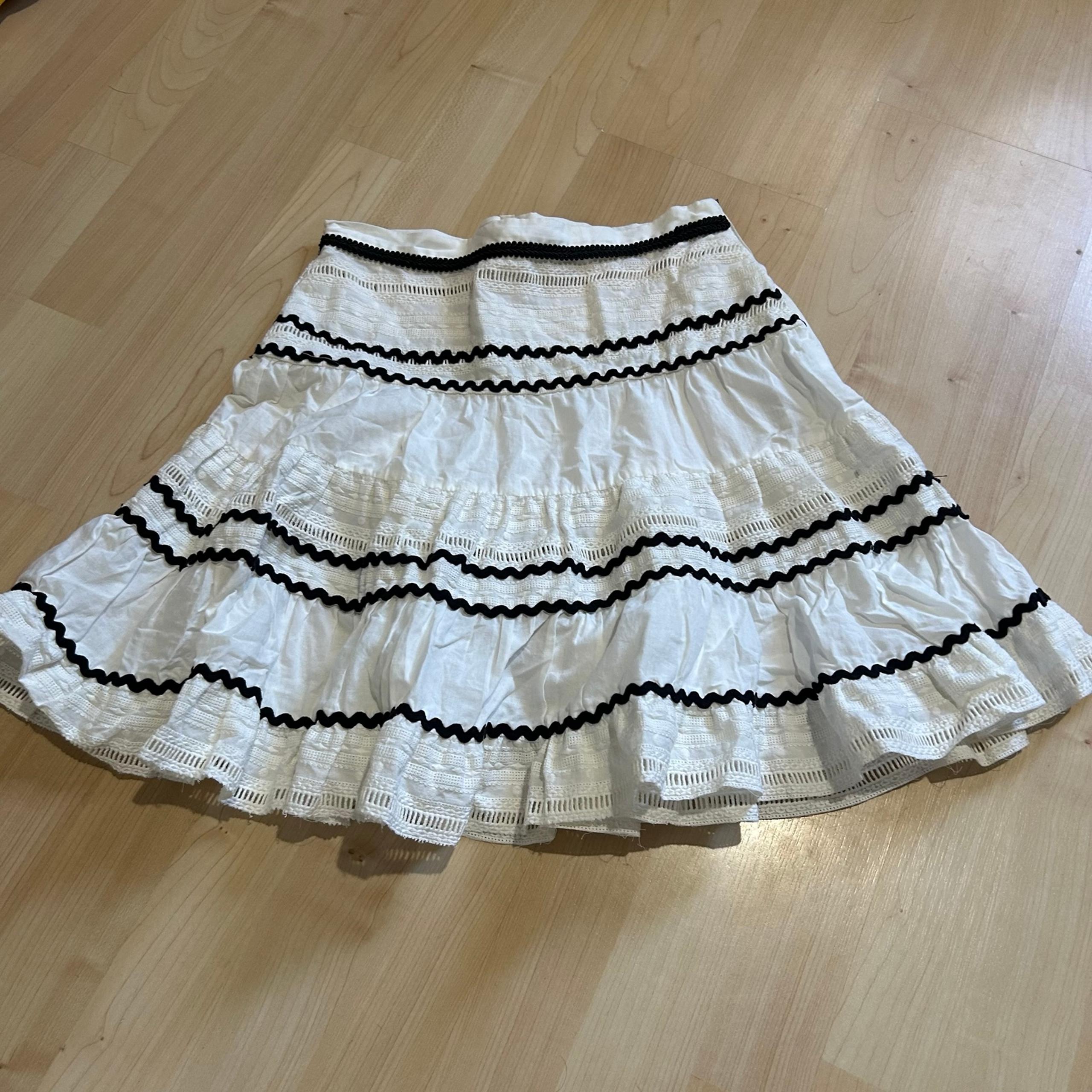 Maje 100% cotton fit flare embroidered skirt