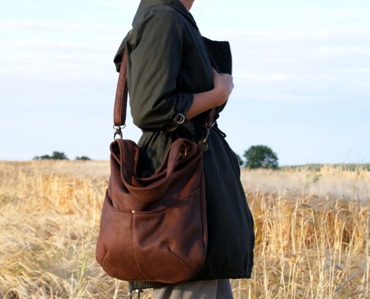 Everyday vegan handbag shoulder bag / zipper large big school / boho bohemian hi