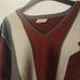 Gabicci Red and Grey Wool Color Block Pullover Style V-neck Unisex Sweater L