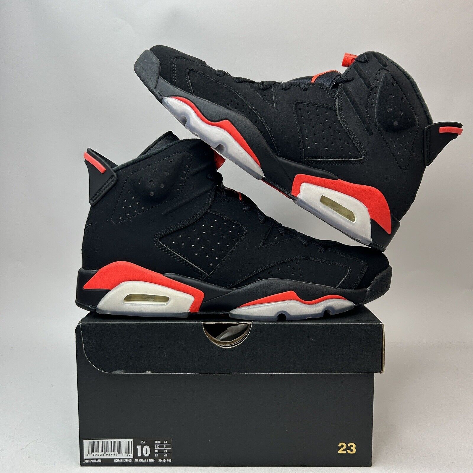 Nike Air Jordan 6 VI Retro “Black Infrared” 2019 384664-060 Men’s 10 New