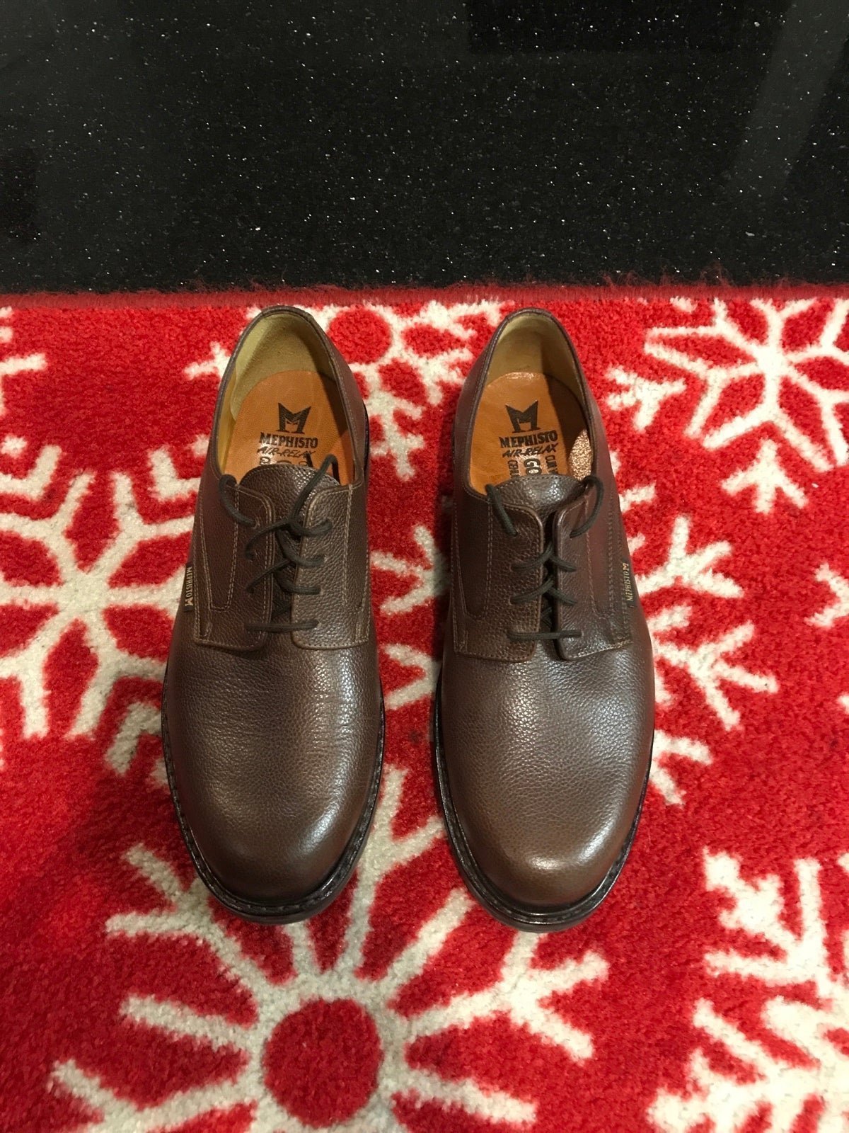 Mephisto Polished Pebbled Leather Oxford Shoes Size 9 Men’s