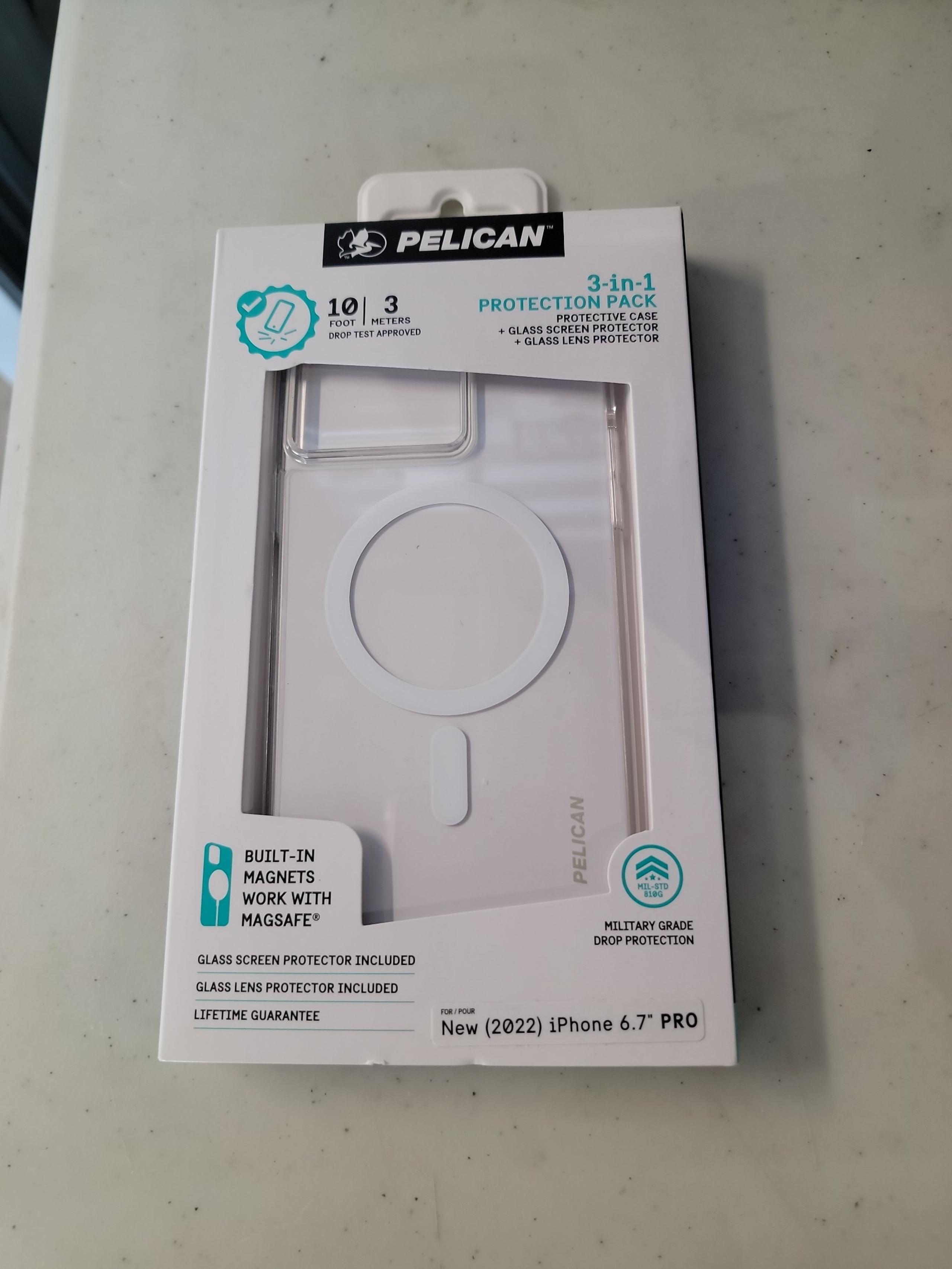 3-in-1 Pelican Case w/Screen Glass & Lens Glass  For Iphone 14 Pro Max Magsafe