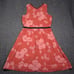 Garnet Hill Linen Fit & Flare Dress Size 12 Sleeveless Floral Tropical Vacation