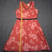 Garnet Hill Linen Fit & Flare Dress Size 12 Sleeveless Floral Tropical Vacation