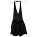 Guess Criss-Cross Halter Romper Black V-Neck Sleeveless Shorts Ruched Size XL