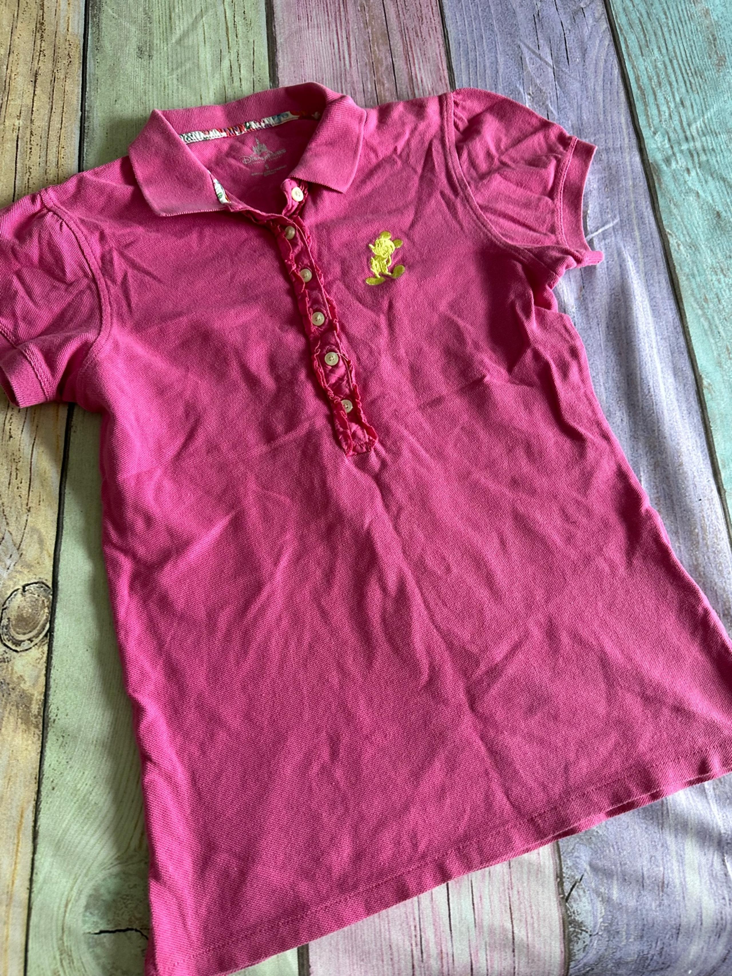 Disney Women Polo Casual Lounge Short Sleeve Shirt Small S